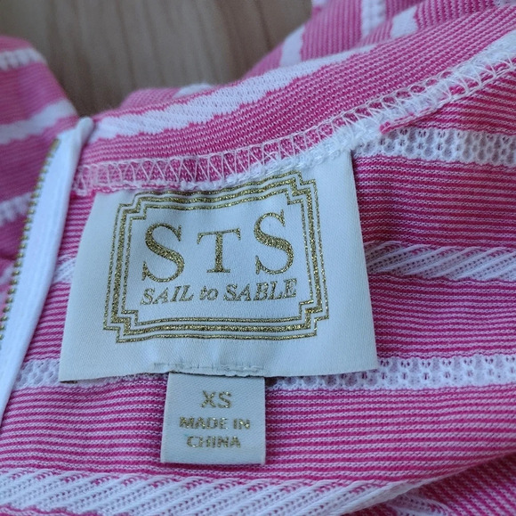Anthropologie STS Sail to Stable XS Striped Shift Dress beach summer pink resort - Picture 6 of 7